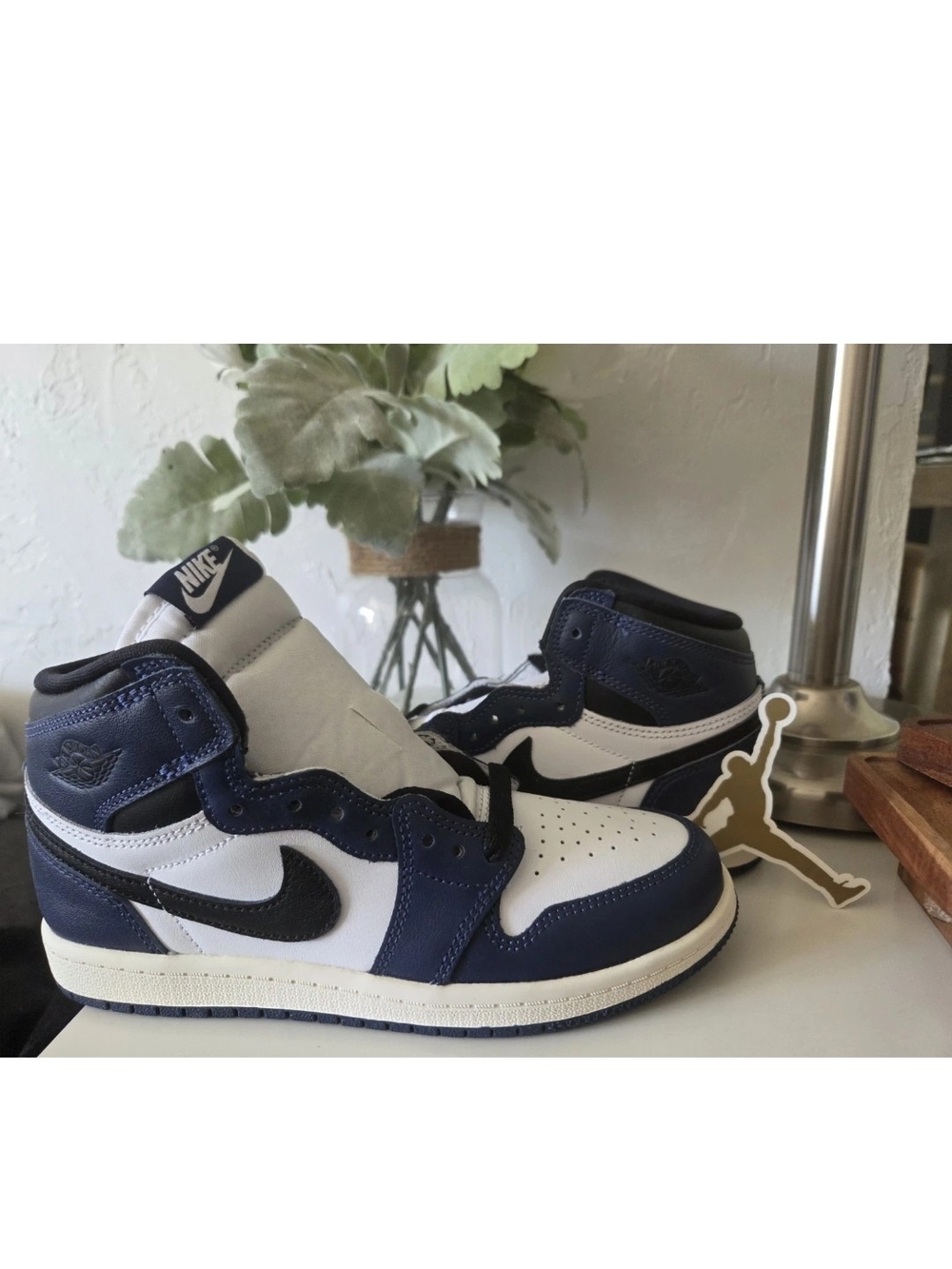 Nike Air Jordan 1 Retro High Navy White Black 3 Youth
